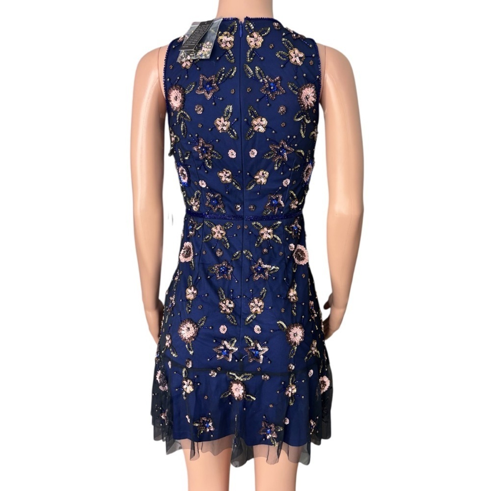 NWT ADRIANNA PAPELL Womens Floral Beaded Short Dress - Picture 6 of 16
